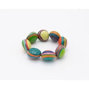Sobral Pop Art Andy Stretch Bracelet Multicolor Striped Resin Bead Elastic